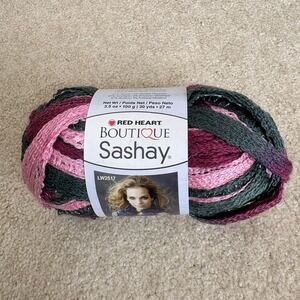Red Heart Boutique Sashay Metallic Pink Burgundy Ballet 3.5 oz 100 G Yarn